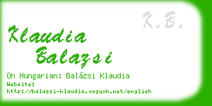 klaudia balazsi business card