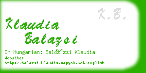 klaudia balazsi business card